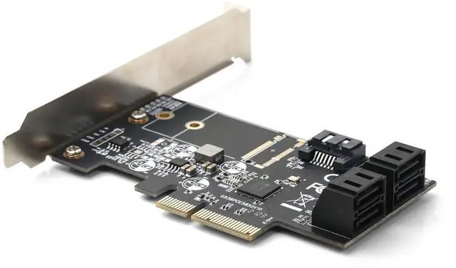 Alt view image 3 of 5 - ZimaBoard SATA Card, 5 Port PCIe X4 Controller Card, SATA Controller Expansion Card with Low Profile Bracket, Non-Raid, Boot as System Disk, Support 5 SATA 3.0 Devices Support SSD and HDD