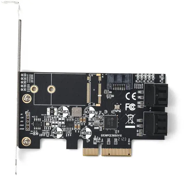 Alt view image 5 of 5 - ZimaBoard SATA Card, 5 Port PCIe X4 Controller Card, SATA Controller Expansion Card with Low Profile Bracket, Non-Raid, Boot as System Disk, Support 5 SATA 3.0 Devices Support SSD and HDD