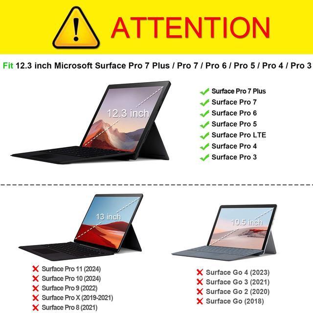 Alt view image 2 of 5 - Fintie Case for 12.3 Inch Microsoft Surface Pro 7 Plus, Surface Pro 7/6/5/4/3 - Portfolio Business Cover with Pocket, Compatible with Type Cover Keyboard, Purple