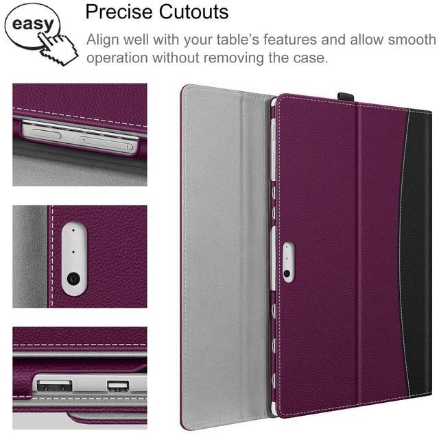 Alt view image 5 of 5 - Fintie Case for 12.3 Inch Microsoft Surface Pro 7 Plus, Surface Pro 7/6/5/4/3 - Portfolio Business Cover with Pocket, Compatible with Type Cover Keyboard, Purple