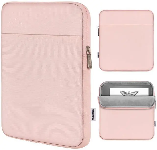 Main image of Moko Kindle Sleeve Compatible with Kindle Scribe 10.2 inch (2024 and 2022 Release), Protective Pouch Bag Case Cover with Dual Pockets and Pen Holder, Scratch-Resistant Soft Fluffy Lining, Pink