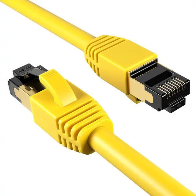 Main image of Cables Direct Online Cat8 Yellow 35FT SFTP Ethernet Patch Cable 40Gbps 2000Mhz Connection 26AWG Shielded Copper RJ45 Connectors for Modems, Routers, Networks