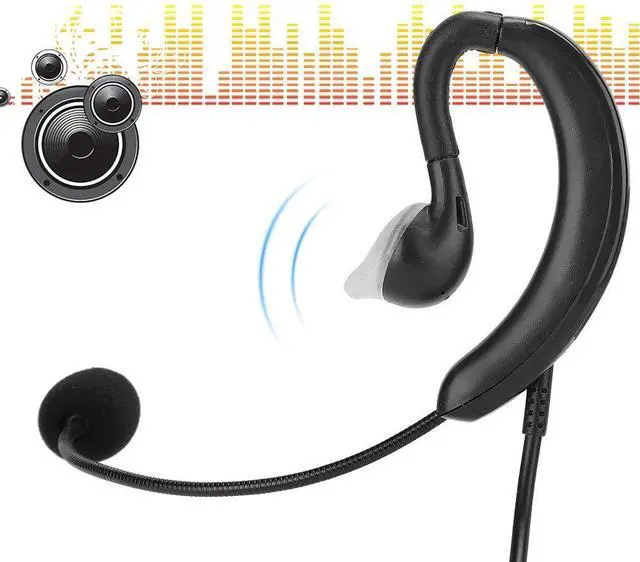 Alt view image 4 of 5 - Headset, Ear Mounted USB Laptop Earphone Ear Hook USB Computer Notebook Headset Headphone Computer Notebook Accessory Microphone Line Controls