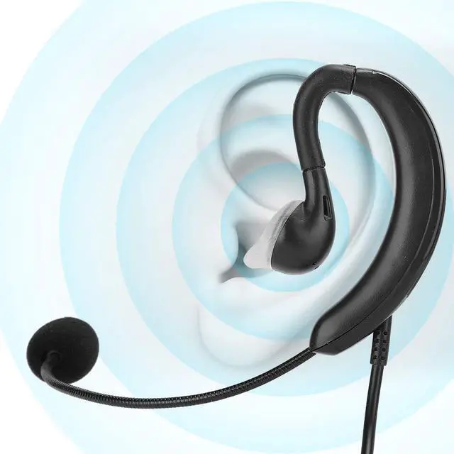 Alt view image 3 of 5 - Headset, Ear Mounted USB Laptop Earphone Ear Hook USB Computer Notebook Headset Headphone Computer Notebook Accessory Microphone Line Controls