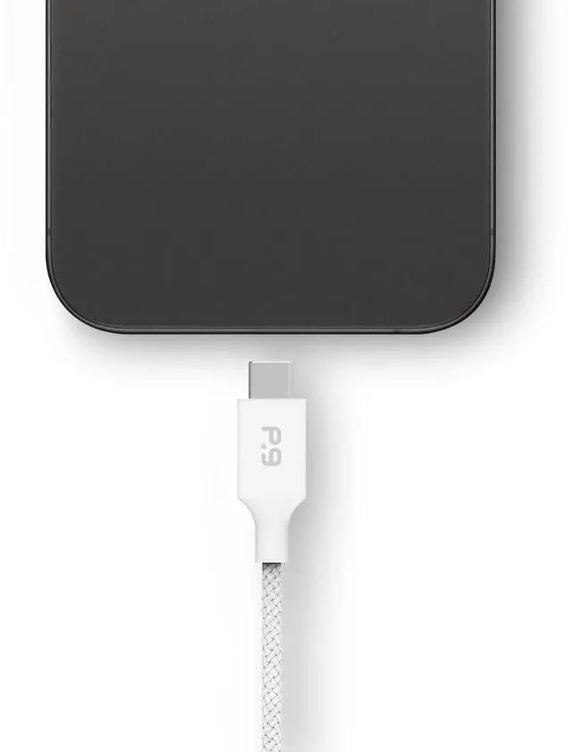 Alt view image 3 of 4 - PureGear Braided USB-C to C Cable (6ft) Power Delivery Charger Cord for iPhone 16,16Plus,16ProMax, 15, MacBook, iPad Pro 2020, Galaxy S24/S23/S22/S21 Ultra, Pixel9/8/7/6/5, & More USB-C Devices(White)