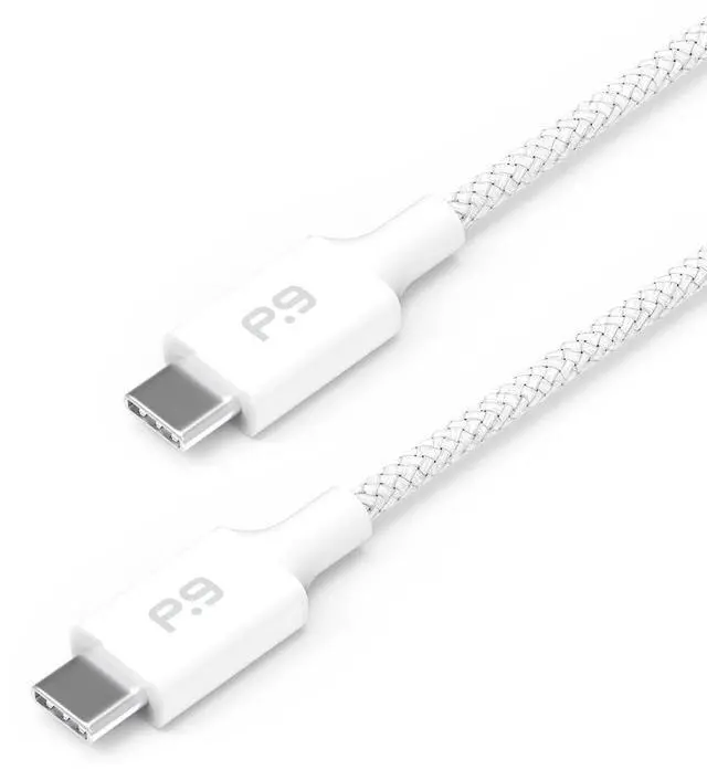 Alt view image 4 of 4 - PureGear Braided USB-C to C Cable (6ft) Power Delivery Charger Cord for iPhone 16,16Plus,16ProMax, 15, MacBook, iPad Pro 2020, Galaxy S24/S23/S22/S21 Ultra, Pixel9/8/7/6/5, & More USB-C Devices(White)