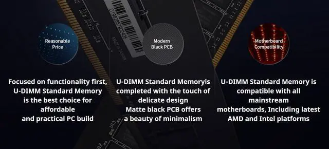 Alt view image 4 of 5 - KLEVV DDR4 16GB (1x16GB) 3200MHz CL22 1.2V UDIMM Desktop Ram Memory SK Hynix Chip (KD4AGUA80-32N220A)