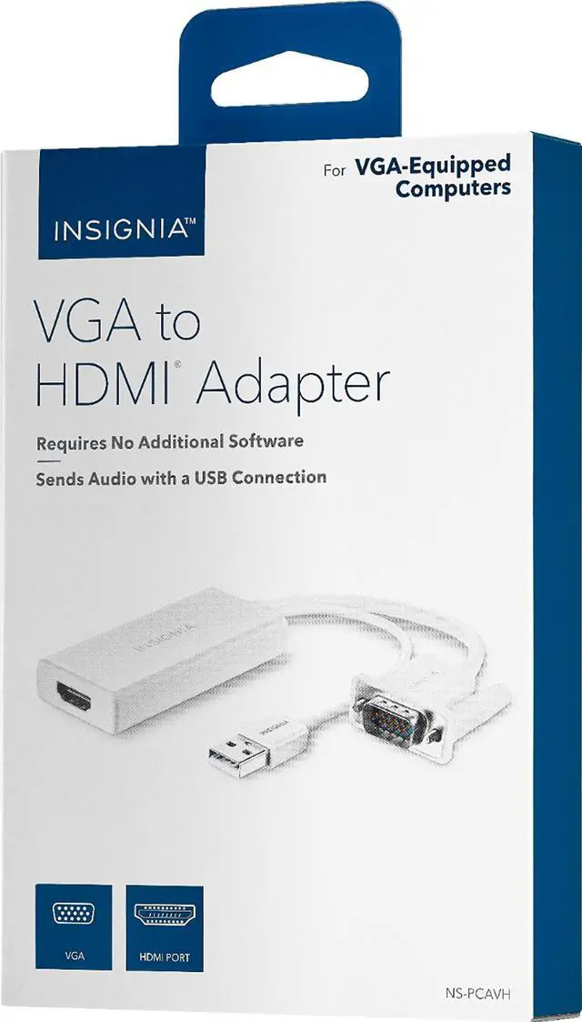 Alt view image 5 of 5 - INSIGNIA VGA to HDMI Adapter - Model: NS-PCAVH