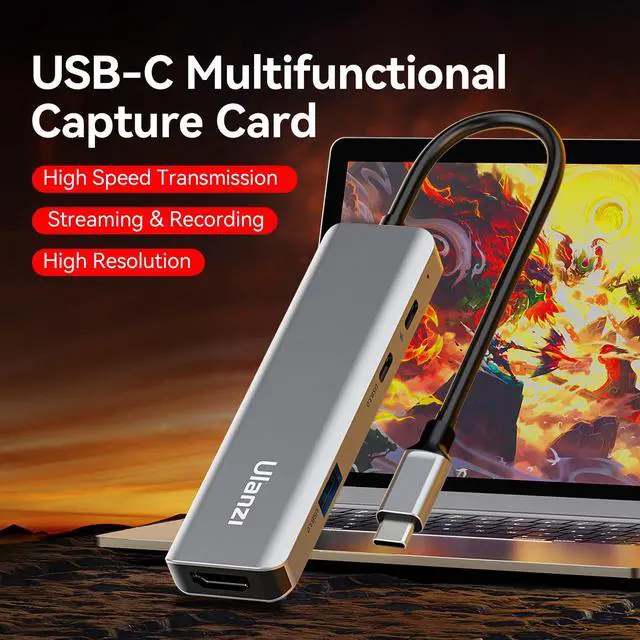 Alt view image 2 of 5 - HDMI Audio Video Capture Card, 1080P Cam Link Game Audio Adapter DP to HDMI USB 3.0 Record Device for Streaming, Live Broadcasting, Video Conference, Teaching, Gaming