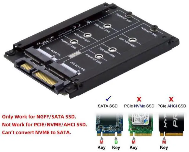 Alt view image 4 of 5 - cablecc Dual NGFF B+M Key M.2 SSD Card JOBD Raid0 Span Bridge to 2.5inch SATA Combo HDD Disk Drive Enclosure