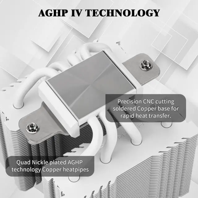 Alt view image 2 of 5 - Thermalright Peerless Assassin 90 SE White CPU Cooler, 4 Heat Pipes CPU Air Cooler, Dual Towers and PWM Fan, with 2200RPM Speed CPU Cooling,for Intel LGA 1700|1851|1150|1151|1200;AMD:AM4|AM5