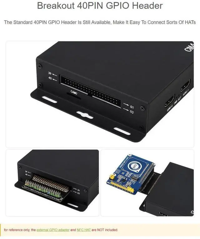 Alt view image 4 of 5 - Waveshare Metal Box (A) Designed for Official Raspberry Pi Compute Module 4 IO Board Comes with Cooling Fan Mini Computer Chassis Robust and Dust-Proof Nice Looking