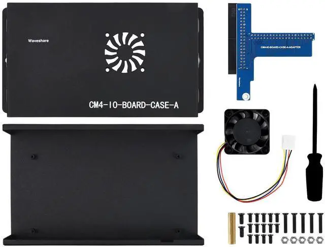 Alt view image 2 of 5 - Waveshare Metal Box (A) Designed for Official Raspberry Pi Compute Module 4 IO Board Comes with Cooling Fan Mini Computer Chassis Robust and Dust-Proof Nice Looking