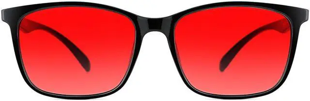 Main image of TIJN Sleep Glasses for 99.9% Blue Green Light Blocking Dual AR Coatings Red Lens for Computer Gaming Reduce Eyestrain, TR90, Black