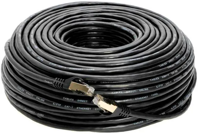 Alt view image 5 of 5 - Cables Direct Online 75FT S/FTP Cat7 Copper Network Ethernet Patch Cable, Internet Wire, Compatible with PC, Laptop, Modem, Router, TVs, Printer Cord, Consoles for Home and Office (75ft, Black)