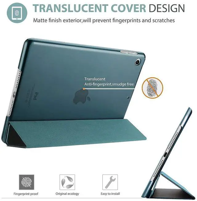 Alt view image 3 of 5 - ProCase iPad Air 1st 2013 Teal Slim Hard Shell Case Bundle with 2 Pack iPad 9.7 2018 & 2017 / iPad Pro 9.7 / iPad Air 2 / iPad Air Tempered Glass Screen Protectors