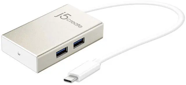 Alt view image 2 of 5 - j5create USB Type-C 4-Port Hub, Silver, JCH343