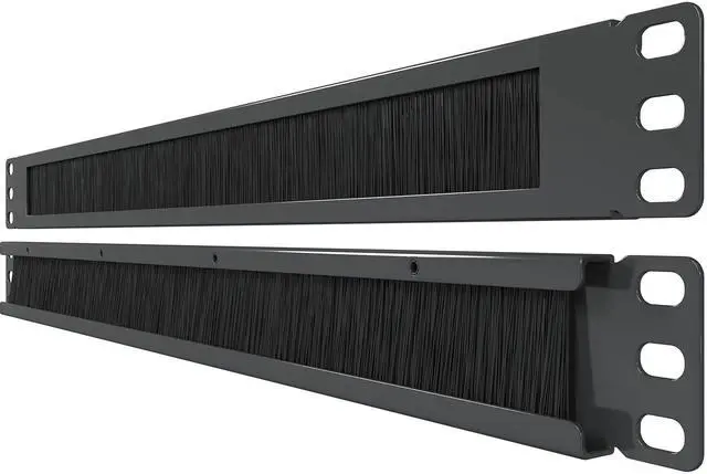 Main image of 1U Brush Panel (2 Pack) 19 inch Rackmount Strip Cable Management Spacer for Network Server Rack Cabinet Enclosure - High Density Filler (Increased Airflow - Decreased Dust Accumulation) Tupavco TP1710