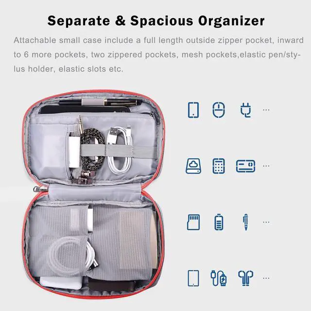 Alt view image 4 of 5 - Voova Laptop Sleeve Case 13 14 Inch Compatible with MacBook Air 13 M2/M3/M4, MacBook Pro 13/14,13.5Surface Laptop 4/5,Chromebook 14,2 in 1 Waterproof Computer Bag with Detachable Accessory Pouch