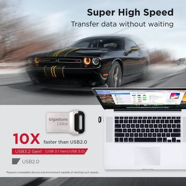 Alt view image 4 of 5 - GIGASTONE Z90 128GB 2-Pack USB 3.2 Gen1 Flash Drive, Mini Fit Metal Waterproof Compact Pen Drive, Reliable Performance Thumb Drive, USB 2.0/3.0/3.1 Interface Compatible