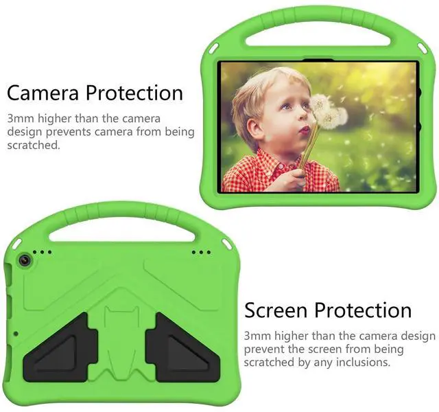 Alt view image 3 of 5 - Dteck Fire HD 10 & HD 10 Plus Tablet Case for Kids(13th/11th Generation, 2023/2021 Release),Lightweight Shockproof Handle Stand Kids Case for  Kindle Fire HD 10 Plus & 10 Kids Pro Tablets,Green