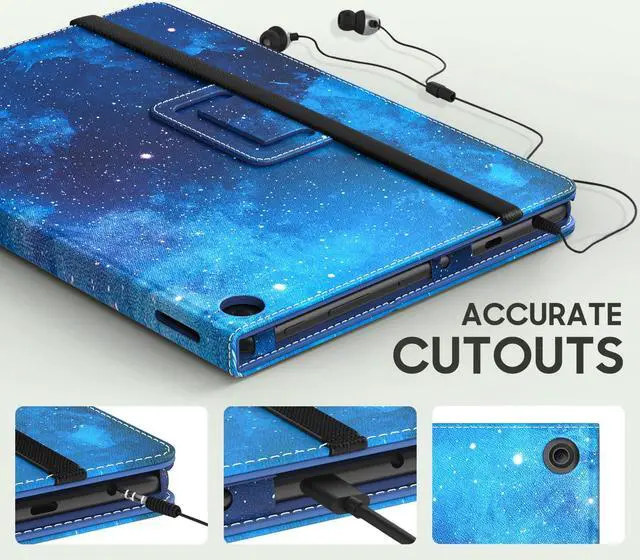 Alt view image 5 of 5 - MoKo Case Fits All-New  Kindle Fire HD 10 & 10 Plus Tablet (13th/11th Generation, 2023/2021 Release) 10.1" - Slim Folding Stand Cover with Auto Wake/Sleep, Blue Sky Star