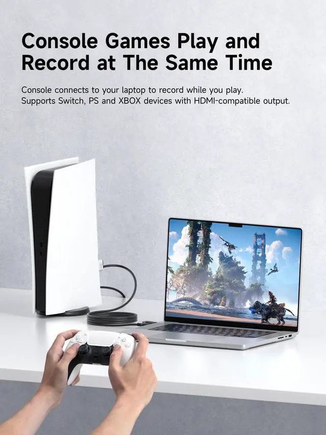 Alt view image 4 of 5 - Hagibis USB3.0 Video Capture Card with 100W PD, HDMI to USB A/USB C Capture Cable 1080P@60fps YUY2 MJPEG MS2130 for Quest 3 2 Pro VR Switch2 PS4/5 Live Broadcast, Gaming, Streaming, Recorder