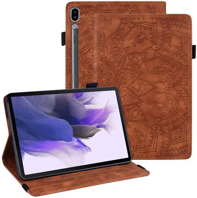Main image of Dteck Case for Galaxy Tab S10 Ultra 2024,Galaxy Tab S9 Ultra/S8 Ultra Case 14.6",Premium PU Leather Embossed Mandala Case Card Holder Wake/Sleep Flip Smart Stand Protective 14.6" Tablet Case,Brown