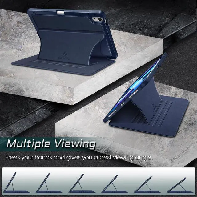 Alt view image 3 of 5 - Fintie Magnetic Stand Case for iPad Air 11-inch M3 (2025) / M2 (2024), iPad Air 5th (2022) / 4th Generation (2020) 10.9 Inch - Multiple Angles Shockproof TPU Cover with Pencil Holder, Navy