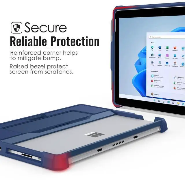 Alt view image 3 of 5 - MoKo Case Fit Microsoft Surface Go 4 /Surface Go 3 / Surface Go 2 / Surface Go Case, All-in-One Protective Cover Case with Pen Holder Hand Strap, Compatible with Type Cover Keyboard, Blue