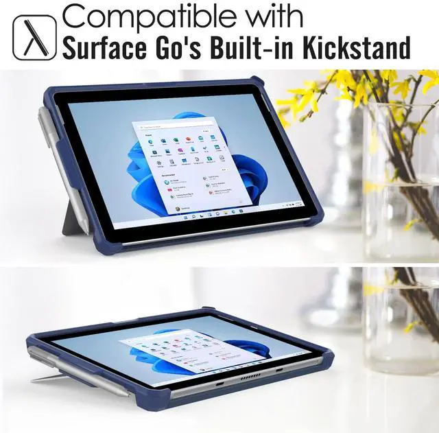 Alt view image 4 of 5 - MoKo Case Fit Microsoft Surface Go 4 /Surface Go 3 / Surface Go 2 / Surface Go Case, All-in-One Protective Cover Case with Pen Holder Hand Strap, Compatible with Type Cover Keyboard, Blue