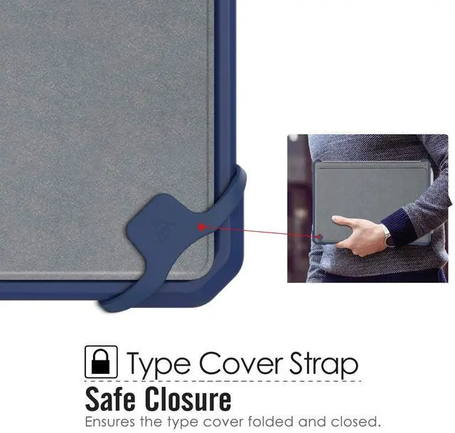 Alt view image 5 of 5 - MoKo Case Fit Microsoft Surface Go 4 /Surface Go 3 / Surface Go 2 / Surface Go Case, All-in-One Protective Cover Case with Pen Holder Hand Strap, Compatible with Type Cover Keyboard, Blue