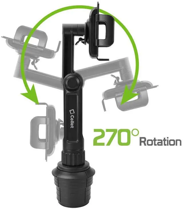 Alt view image 3 of 5 - Cellet Car Cup Holder Phone Mount, Phone Holder Mount Cradle Universal Adjustable Compatible for All Smartphones Apple iPhone, Samsung Galaxy Note, LG, Moto Google Pixel (Long Neck)