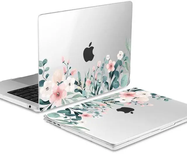 Alt view image 5 of 5 - Batianda Compatible with New MacBook Air 13 inch Case 2025 2024 2022 M4/M3/M2 Chip Model A3240/A3113/A2681, Plastic Clear Hardshell Keyboard Cover & USB-C OTG Adapter, Leaves and Flowers