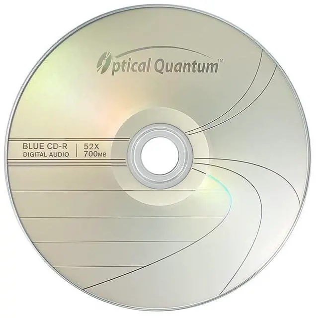 Alt view image 3 of 5 - Optical Quantum Music Digital Audio Blue AZO CD-R Logo Top 700MB 52x, 100 Discs - Blank CDs for Music, CD-R Blank Discs 100 Pack, Writable CDs for Burning Music