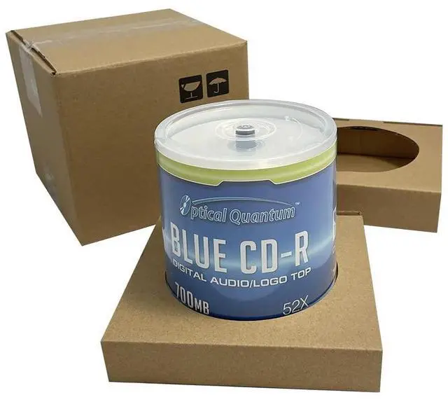 Alt view image 2 of 5 - Optical Quantum Music Digital Audio Blue AZO CD-R Logo Top 700MB 52x, 100 Discs - Blank CDs for Music, CD-R Blank Discs 100 Pack, Writable CDs for Burning Music