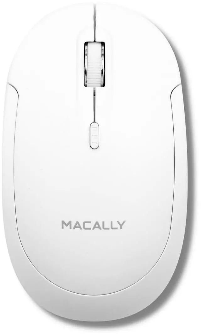 Main image of Macally Wireless Bluetooth Mouse for Mac, MacBook Pro/Air, iPad, and PC - Quiet Click and Comfortable Compatible Apple Wireless Mouse - White