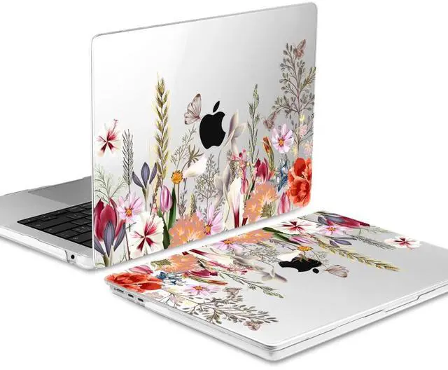 Alt view image 5 of 5 - Batianda Compatible with New MacBook Air 13 inch Case 2025 2024 2022 M4/M3/M2 Chip Model A3240/A3113/A2681, Plastic Clear Hardshell Keyboard Cover & USB-C OTG Adapter, Flowers and Butterflies
