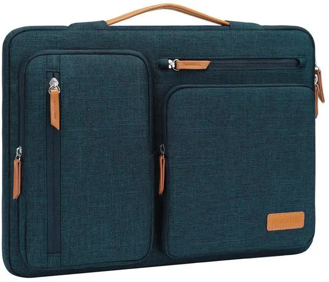 Main image of MOSISO 360 Protective Laptop Case 13.3 inch, 13-14 inch Laptop Sleeve Compatible with MacBook Air/Pro 13 / Pro 14, HP Dell Acer ASUS, Side Open Carrying Case with 4 Zipper Pockets&Handle, Teal Green