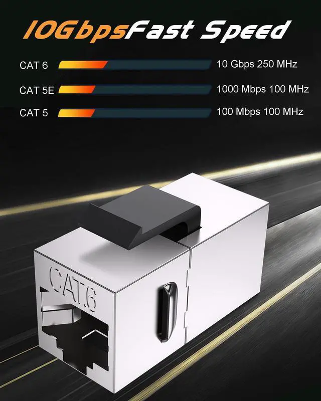 Alt view image 3 of 5 - VANDESAIL 20 Pack Cat 6 Shielded Keystone Coupler, Cat6 Keystone Jacks Female to Female RJ45 Coupler, Ethernet Wall Plate Inline Keystone Coupler for Cat6, Cat5e, Cat5 Cabling Silver
