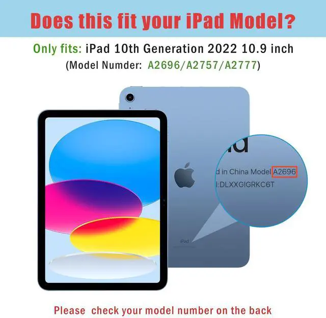 Alt view image 4 of 5 - 2 Pack Screen Protector for iPad 10.9 10th Generation 2022 A2696/A2757/A2777 Bundle with Rugged Case for iPad 10th Generation 10.9 Inch 2022