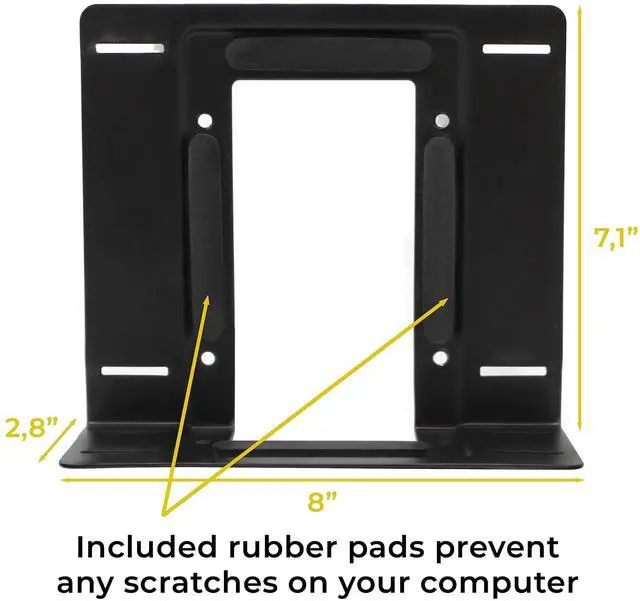 Alt view image 5 of 5 - HumanCentric SFF Under Desk PC Mount and PC Wall Mount Bracket for Small Form Factor Desktop Tower, UPS Wall Mount Bracket, Adjustable CPU Holder with Straps, Hardware Included