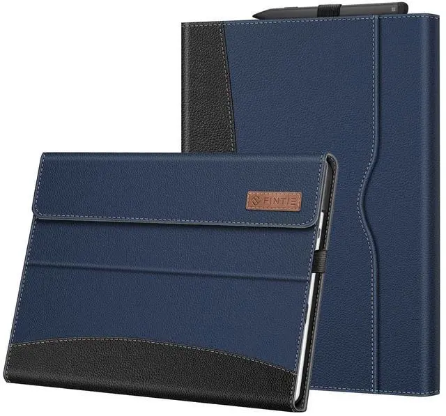Main image of Fintie Case for 13 Inch Microsoft Surface Pro 11/10/9 - Multiple Angle Viewing Portfolio Business Cover with Pocket & Stylus Holder, Compatible with Type Cover Keyboard, Navy/Black