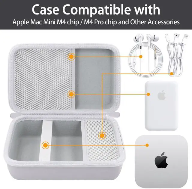 Alt view image 2 of 5 - co2CREA Hard Case Compatible with Apple 2024 Mac Mini Desktop Computer M4 chip / M4 Pro chip (White Case)