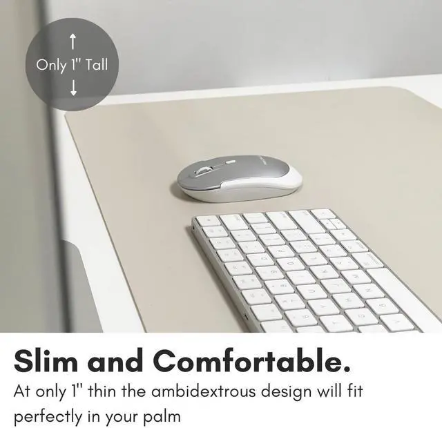 Alt view image 4 of 5 - Macally Wireless Bluetooth Mouse for Mac, MacBook Pro/Air, iPad, and PC - Comfortable and Quiet Compatible Wireless Apple Mouse - Silver