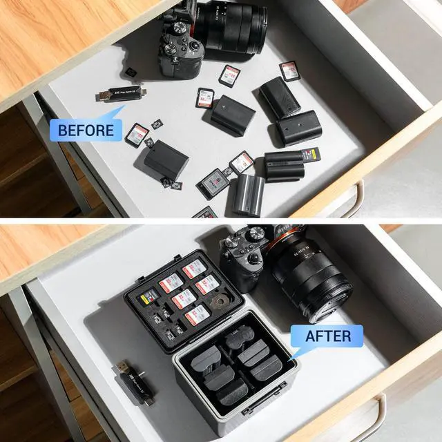 Alt view image 5 of 5 - Camera Battery and Memory Card Case+36 Slots Memory Card Case