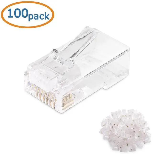 Alt view image 5 of 5 - Cable Matters 100-Pack Cat 6 Pass Through RJ45 Connectors/Modular Plugs & 8-Color 200-Pack RJ45 Strain Relief Boots