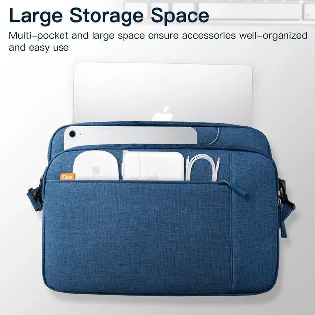 Alt view image 3 of 5 - JETech 13 13.3 14 Inch Laptop Bag Case, Waterproof Slim Computer Sleeve Cover Compatible with MacBook Air/Pro 13/14, Surface Book 13.5, HP Pavilion 14, Dell Inspiron 14, ThinkPad 14 (Deep Navy)