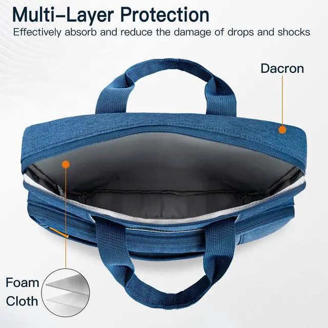 Alt view image 5 of 5 - JETech 13 13.3 14 Inch Laptop Bag Case, Waterproof Slim Computer Sleeve Cover Compatible with MacBook Air/Pro 13/14, Surface Book 13.5, HP Pavilion 14, Dell Inspiron 14, ThinkPad 14 (Deep Navy)
