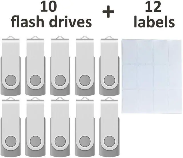Alt view image 2 of 5 - Enfain 16GB Gray Flash Drive USB 2.0 Bulk Thumb Drive Low Profile Jump Drives 10 Pack for Professional Data Distributing and Sharing in Work